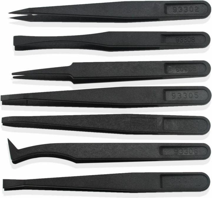 CoreParts 7 in 1 Black Plastic Tweezers