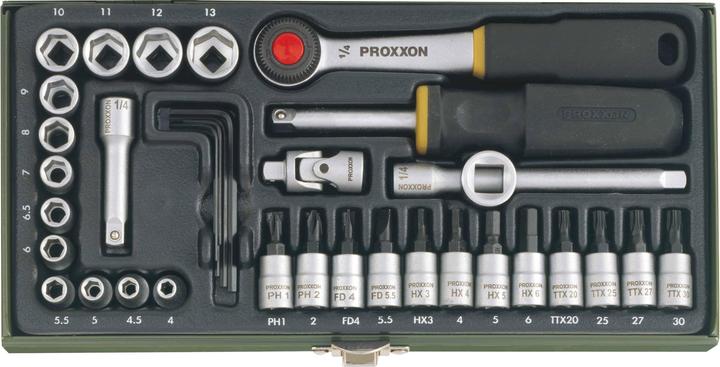 Proxxon Socket wrench set metric 1/4" (6.3mm) (1/4")