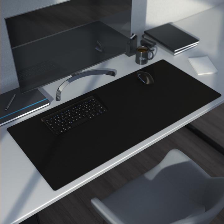 Actual product image CSL Mouse pad, mouse mat XXL, elegant leather look, desk pad 900 x 400 mm, black (XXL)
