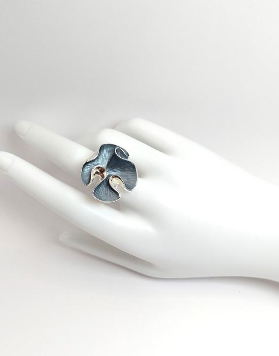 Immagine prodotto Signé Anello Signè Anello da donna elastico rodiato color argento Taglia unica Fiore Grigio N.14 (18, 19, 20, 21)