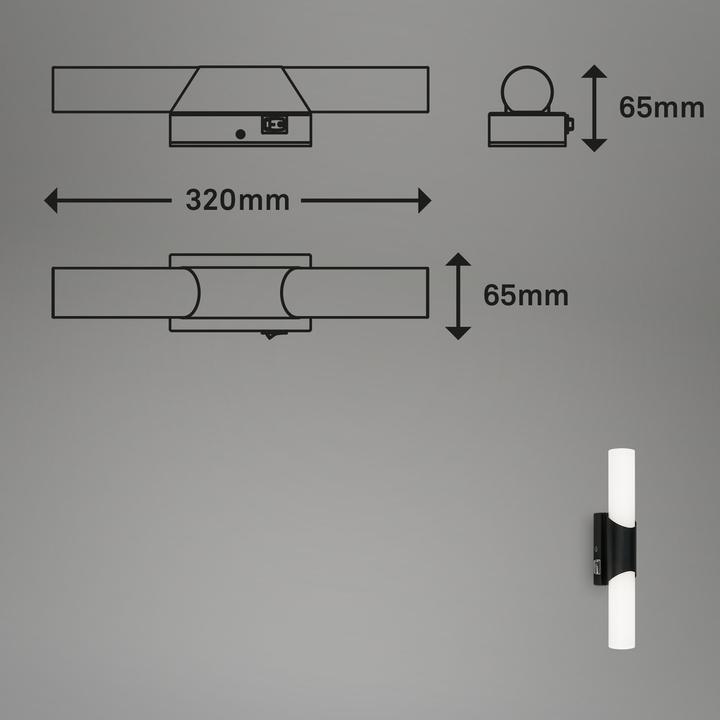 Produktbild Briloner LED Badleuchte, schwarz, LED/6,5W (700 lm)