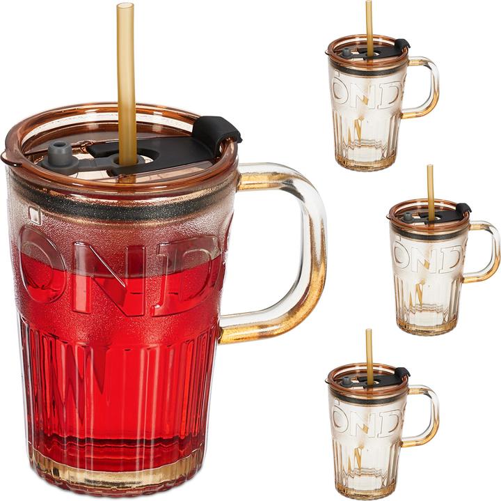 Image du produit Relaxdays 4x jarres-paille (0.45 l, 1 x)