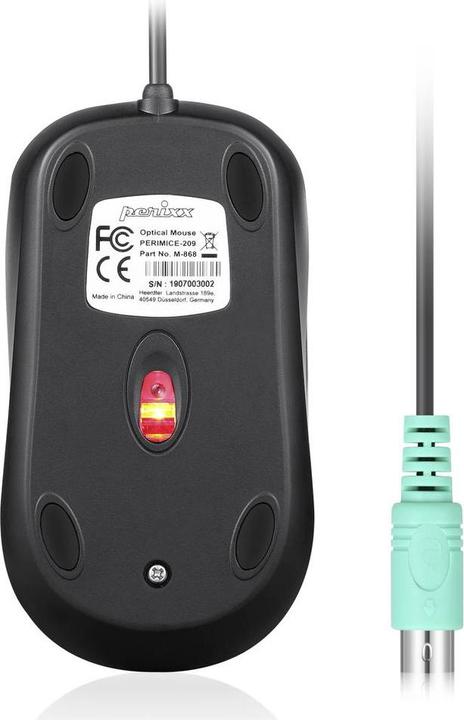Actual product image Perixx PERIMICE-209 C Black Mouse Wired Optical Black 3 buttons 1000 (Cable)