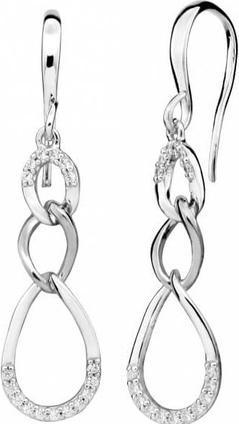 Silver Cat Elegant earrings with zircons SC438
