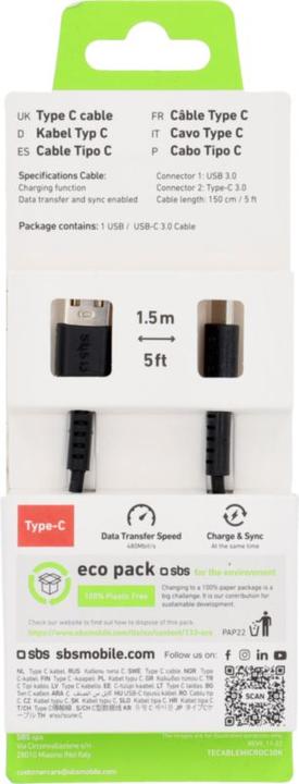 Label énergétique SBS Câble de données USB 3.0 - Type C (1 m, USB 3.0)