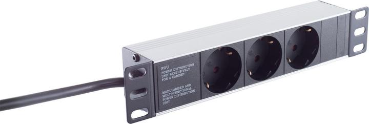 Produktbild Shiverpeaks S/CONN maximum connectivity 25,40cm (10"") Steckdosenleiste 3-fach, 1HE, schwarz (3 x, CEE 7/3, 2 m)