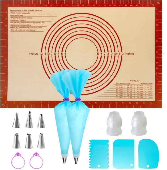Immagine prodotto Intirilife Macaron Back-Set: 2x Macaron Backmatten & Spritzbeutel-Kit (60 x 40 x 4 cm)