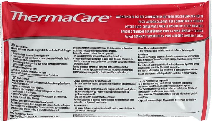 Nährwerte und Zutaten Thermacare Wärmeumschlage (6 x, 2925 ml, 427 g)