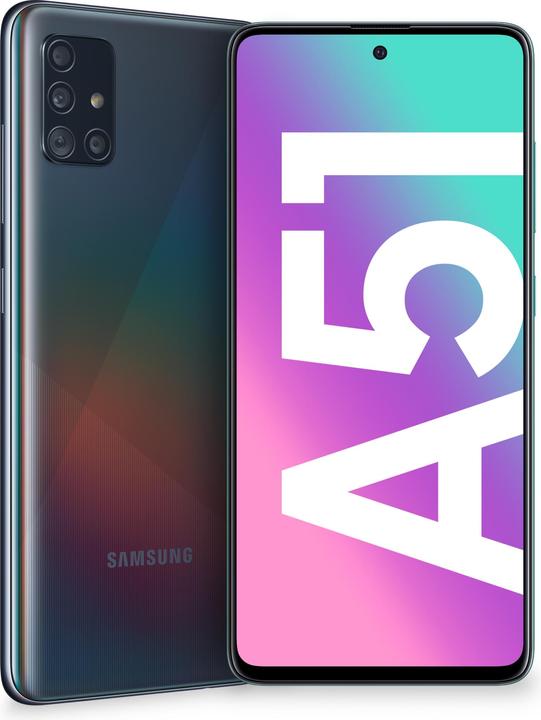 Samsung Galaxy A51 UE (128 Go, Prisme Crush Noir, 6.50", Double SIM, 48 Mpx, 4G)