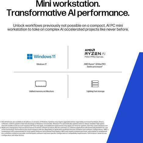 Produktbild HP Z2 Mini G1a AMD Ryzen AI Max+ PRO 395 64GB 2TB/SSD W11P 3J Gar (DE) (AMD Ryzen AI Max+ 395, 64 GB, 2000 GB)