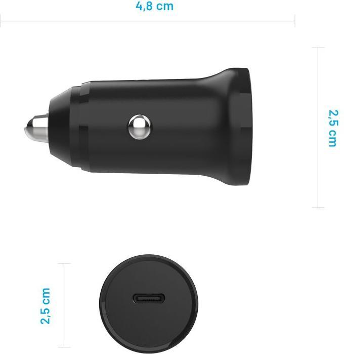 Image du produit Fixed Hurtig Biloplader USB-C 20W PD Sort (20 W)