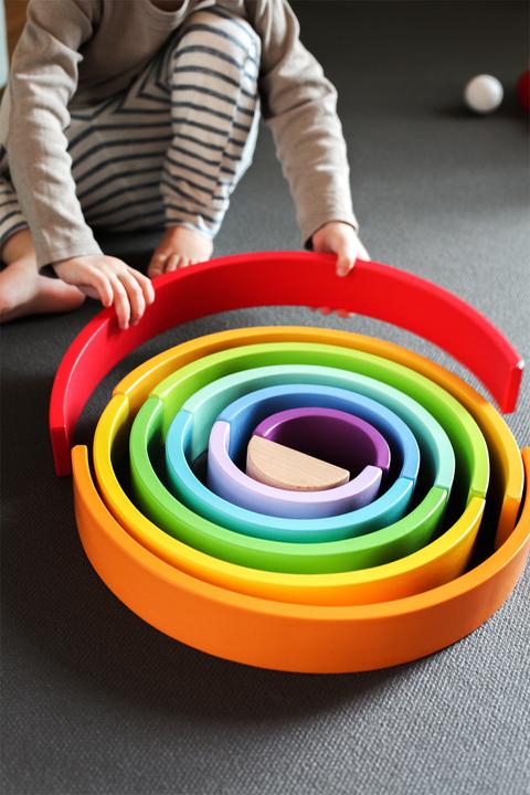 Produktbild small foot Holzbausteine Regenbogen XL