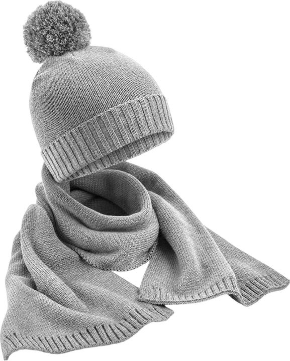 Produktbild Beechfield Erwachsene Gefleckt Gestrickt Mütze und Schal Set