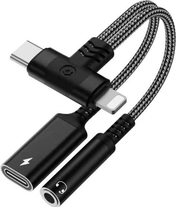 Produktbild PowerGuard USB-C & Lightning zu 3.5mm Klinke & Type C Charge Adapter (USB Typ C, Lightning)