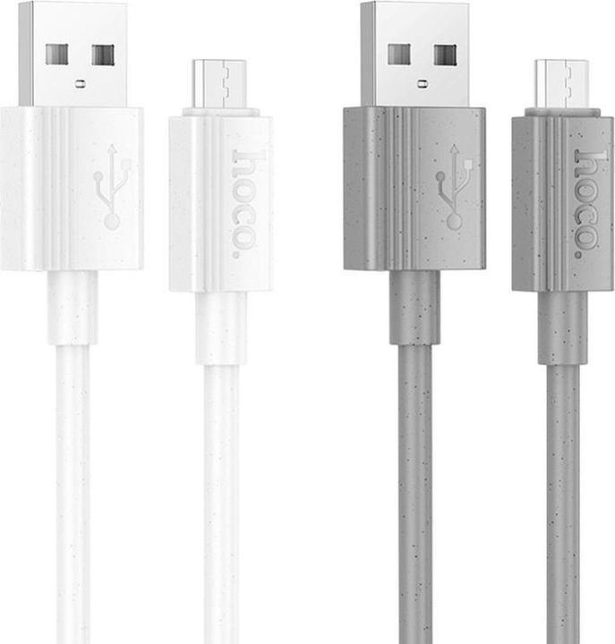 Actual product image Hoco Cable cable USB A to Micro USB 2,4A X107 1 m white (1 m, USB 3.2 Gen 1)