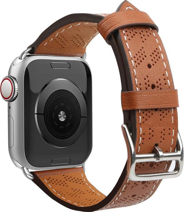 Actual product image Hurtel Strap Leather Leather Strap for Apple Watch Ultra, SE, 8, 7, 6, 5, 4, 3, 2, 1 (49, 45, 44, 42 mm) (45 mm, 44 mm, 42 mm, 49 mm, Genuine leather)