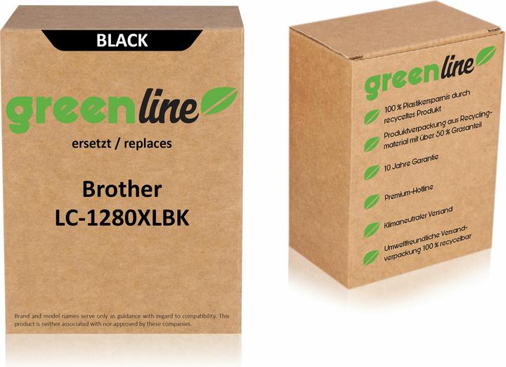 Actual product image Inkadoo Druckerpatronen greenline ersetzt Brother LC-1280 XL Y Tintenpatrone LC1280 XL Y