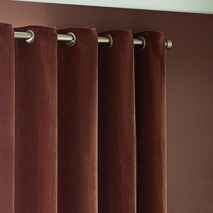 Actual product image Yard Chenille Velvet Eyelet Curtains (229 x 137 cm)
