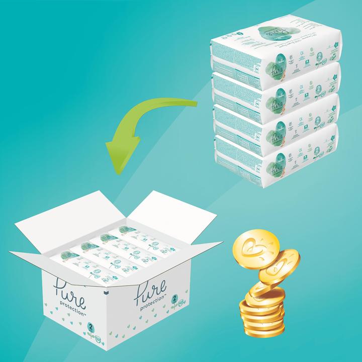 Produktbild Pampers Pure Protection (Gr. 2, Halbmonatsbox, 132 Stück)