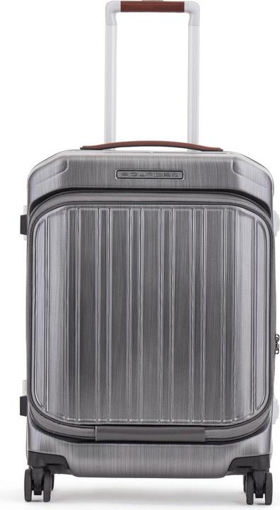 Immagine prodotto Piquadro PQ-Light - Bagaglio a mano Fast-Check Trolley a guscio rigido nero/pelle (37 l, Bagaglio a mano (fino a 50 litri))