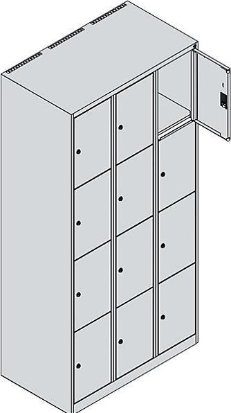 Image du produit C+P CP Armoire à casiers Classic Plus gris clair 080000-304 S10008, 12 casiers 90,0 x 50,0 x 185,0