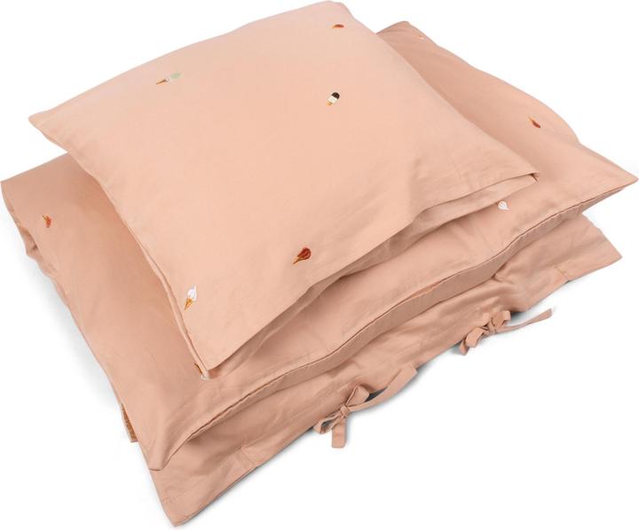 Actual product image Filibabba Baby Bedlinen – Embroidered Cool Summer Design – Frappé (70 x 100 cm, 40 x 45 cm)