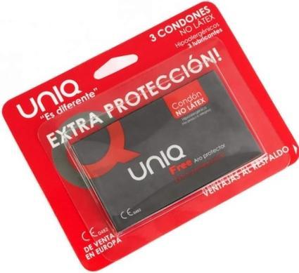 Uniq Free Latex Free Condoms With Protection Ring 3 Units (3 pcs.)