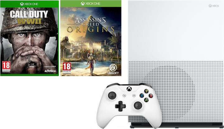 Microsoft Xbox One S 1TB, Assassin's Creed + CoD: WWII