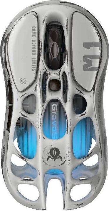 Produktbild Gravastar Mercury M1 Pro Wireless Gaming Mouse Battle-Worn Version Silver Mist 4K Dongle (Kabelgebunden)