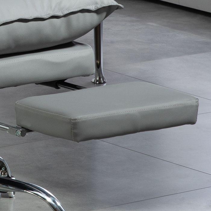 Actual product image Swisshandel24 Bürostuhl mit Liegefunktion, ergonomisch Schreibtischstuhl Drehstuhl Hellgrau