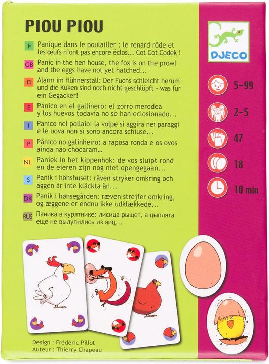 Djeco Card game Piou Piou (German, English, Dutch, French, Italian)