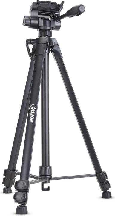 InLine Trépied pour appareil photo numérique et caméra vidéo, aluminium, noir, hauteur max. 1,73m (Métal)