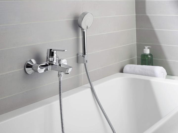 Immagine prodotto Hansa Set doccetta Hansabasicjet, tecnologia anti-calcare, diametro 95 mm, eco flow, 3 getti, 446801 (3 Tipi di raggi, 18 l/min)
