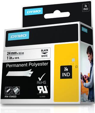 Produktbild Dymo Rhino ID1 Polyesterband, weiss (2.40 cm, Mehrfarbig)