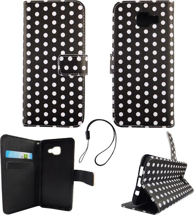 Produktbild König Design Schutz Hülle für Samsung Galaxy A5 2016 Polka Dot Schwarz Case Book Style Neu (Samsung Galaxy A5 (2016))