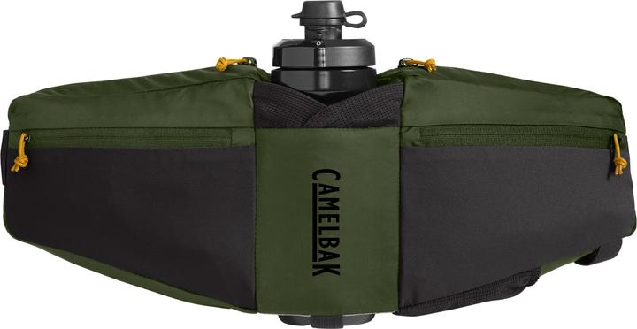 Actual product image Camelbak Podium Flow 4L Cycling Hydration Belt - Army Green/Black - with 21oz - 600ml Water Bottle