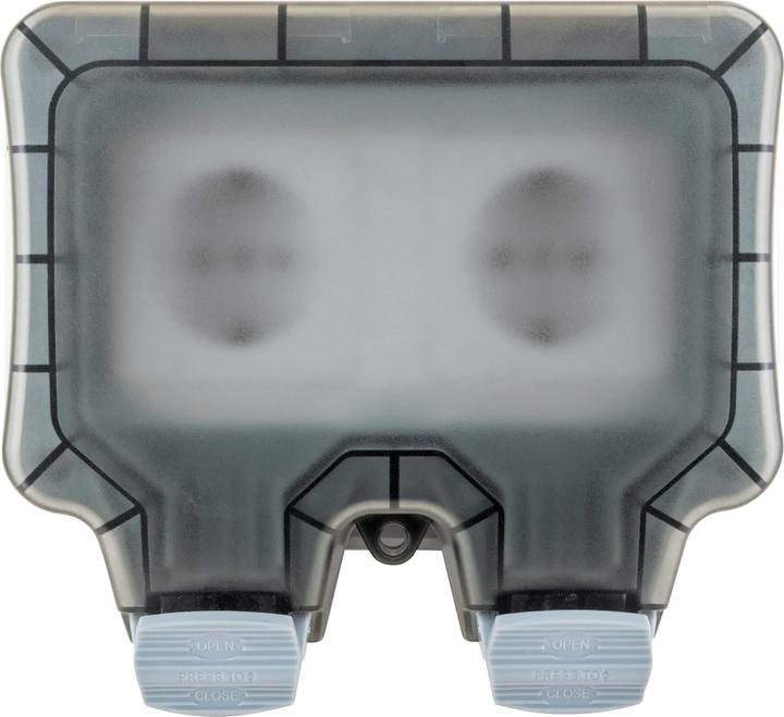 Produktbild Schwaiger Aussensteckdose IP66 2-Fach Schuko-Unterputzdose