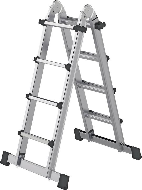 Productafbeelding Munk Telescopische ladder 4-delig met traverse 4x4 sporten (Telescopische ladder)