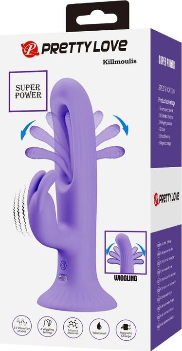 Actual product image Pretty Love - Killmoulis Rabbit Vibrator 12 Vibrationsmodi Lila
