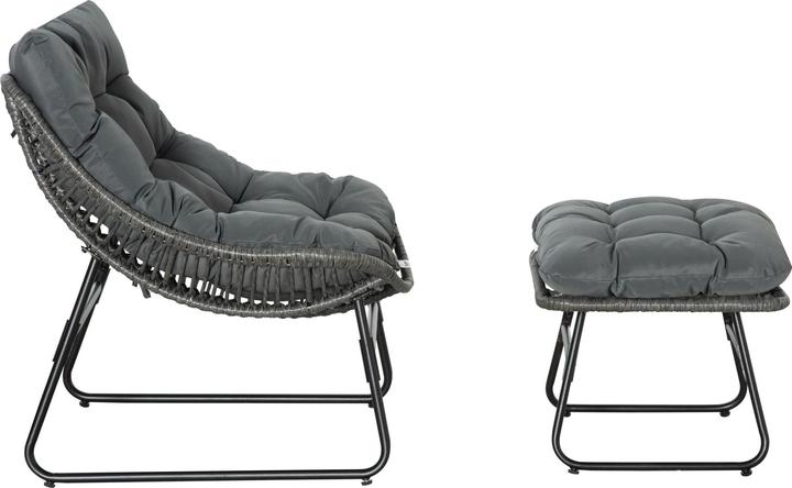 Image du produit Outsunny Ensemble de fauteuils en rotin avec repose-pieds