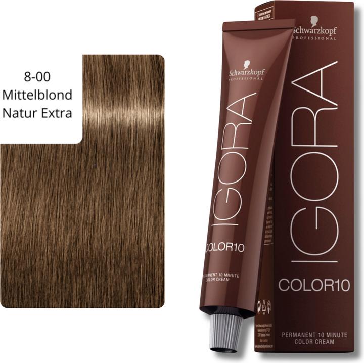 Image du produit Schwarzkopf Professional Igora Color10 Couleur de cheveux (8-00 Blond clair Nature Extra Nature Extra)