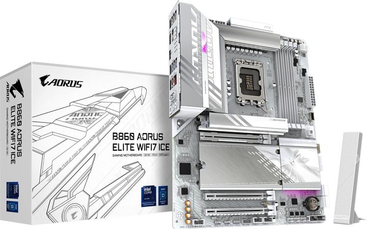 Produktbild Gigabyte B860 AORUS ELITE WIFI7 ICE (LGA 1851, Intel B860, ATX)