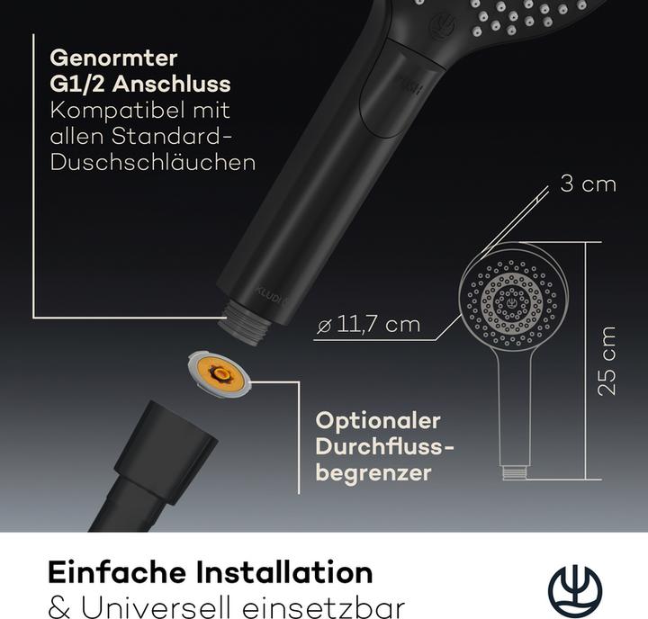 Immagine prodotto Kludi X3 Soffione doccia (3 Tipi di raggi, 15 l/min)