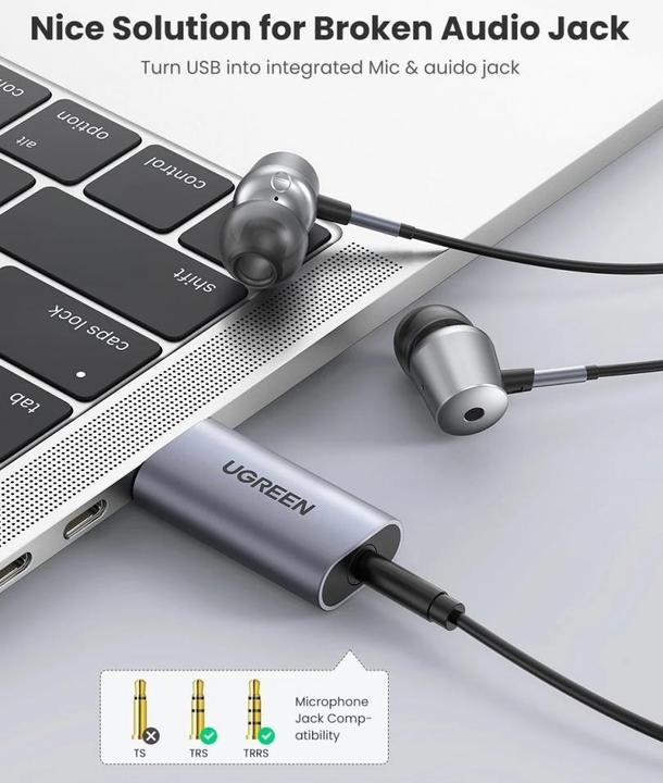 Produktbild Ugreen USB 2.0 auf Audio Adapter USB Soundkarte Stick (USB)