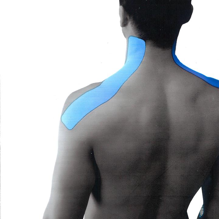 Luxtri Kinesiologie-Tape 2 Streifen vorgeschnitten Schulter Nacken 20x5cm Blau (0.20 m)