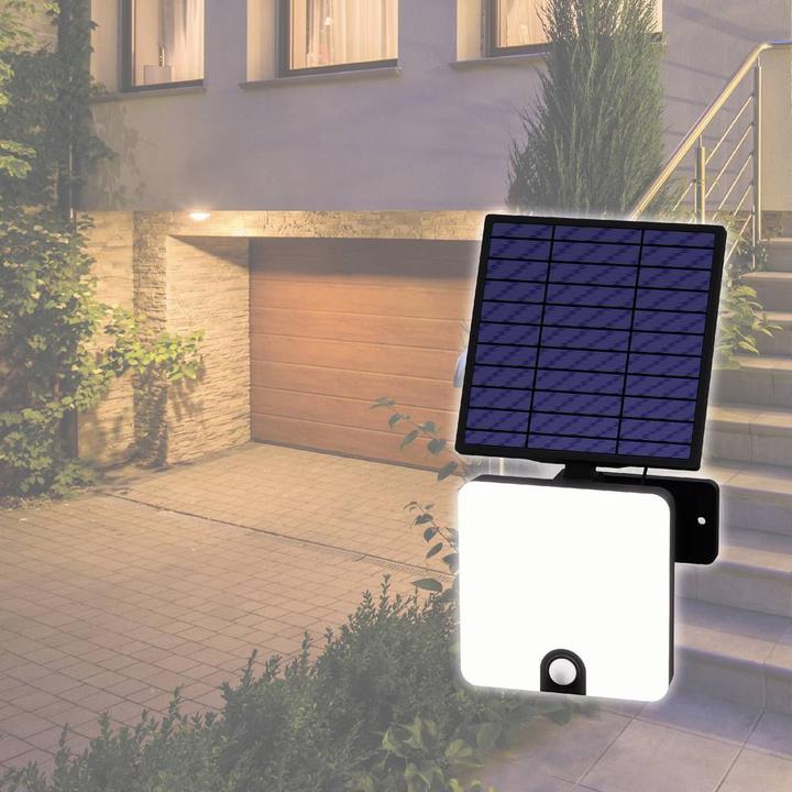 Actual product image Müller Licht Müller-Licht Solata 21600068 LED-Aussenstrahler, Solar-Aussenwandleuchte 12 W Kal (800 lm, IP44)