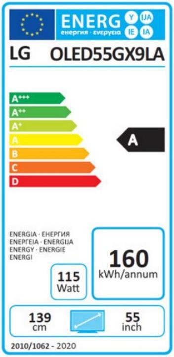 Etichetta energetica LG OLED55GX9 (55", OLED, 4K)