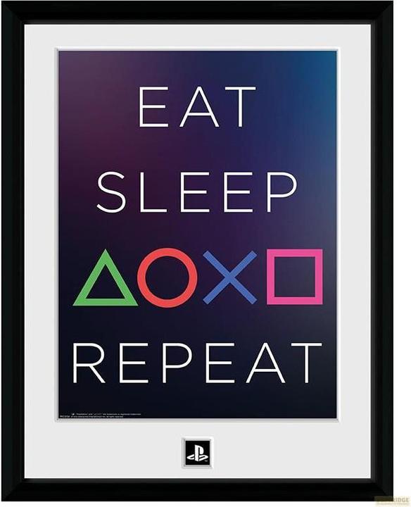 GB Eye PLAYSTATION - Stampa con cornice Eat Sleep Repeat 30x40 x2 (Playstation Classic)