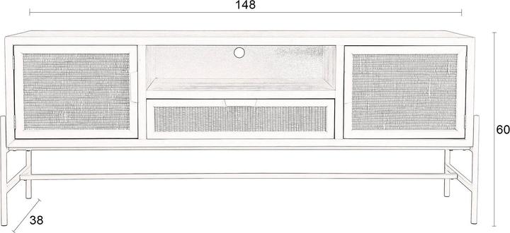 Actual product image Dutchbone Yasu Sideboard Black (148 x 38 x 60 cm)