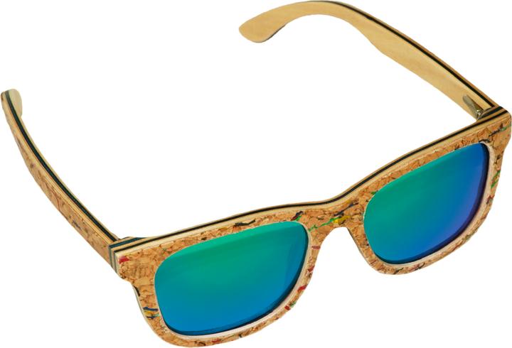 Image du produit Natura Punto Lunettes de soleil extravagantes en liège & cuir verres miroirs bleus & motifs